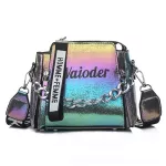Laser Women Letter Oulder Bag Ins Popular Fe Handbag Holiday Pu Mesger Bags For Lady Design Exquisite Crossbody Bucet
