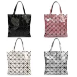 New Oulder Bags 6*6 Grid Japan Style Sequined Gge Fe Bag Adjustable Oulder Strap Women's Handbags Foldable Totes