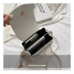 กระเป๋าทรงเหลี่ยม กระเป๋าหนัง หนังนิ่ม กระเป๋าสะพายข้าง ประดับด้วยสายโซ่ กระเป๋าแฟชั่น กระเป๋าผู้หญิง สไตล์เกาหลี สไตล์เกาหลี