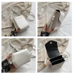 กระเป๋าทรงเหลี่ยม กระเป๋าหนัง หนังนิ่ม กระเป๋าสะพายข้าง ประดับด้วยสายโซ่ กระเป๋าแฟชั่น กระเป๋าผู้หญิง สไตล์เกาหลี สไตล์เกาหลี