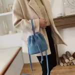 Draw Lamb Wool Sml Crossbody Bags For Women New Oulder Bag Ladies Handbag Wild Bucet Bags Autumn Winter Travel