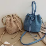 Draw Lamb Wool Sml Crossbody Bags For Women New Oulder Bag Ladies Handbag Wild Bucet Bags Autumn Winter Travel