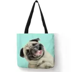 Personized Pug Dog Printed Pin Ple Handbag For Women Girls Soft College Tote Bag Hi Quity En Oulder Bag