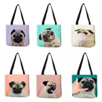 Personized Pug Dog Printed Pin Ple Handbag For Women Girls Soft College Tote Bag Hi Quity En Oulder Bag