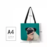 Personized Pug Dog Printed Pin Ple Handbag For Women Girls Soft College Tote Bag Hi Quity En Oulder Bag
