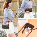 Printed Women Mini Oulder Bag Retro Leather Double Zier Crossbody Bags Ca Mobile Wlet Tote Bag