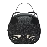 H20 Handbag B Sequin Crossbody Bags For Women Cute Cat Girls Sml Mesger Bag Solid Cr Leather Oulder Bag Bolsas