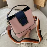 Cr Leather Crossbody Bag For Women Oulder Bag Brand Designer Women Bag Stripe Wide Strap Flap Bucet Bag Handbag 6221