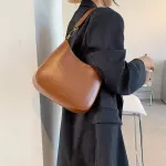 [bxx] Solid Cr Pu Leather Bags For Women Branded Luxury Oulder Crossbody Handbags Trending Lux Hand Bag 092