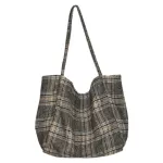 Women Won Canvas Bags I Pattern Vintage PLAID Fe Large Capacity Big Tote Handbag Ladies CA OULDER BAG