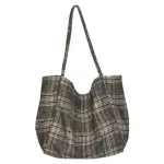 Women Won Canvas Bags I Pattern Vintage Plaid Fe Large Capacity Big Tote Handbag Ladies Ca Oulder Bag