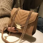 European Fe Square Bag New Hi Quity Pu Leather Women's Designer Handbag Loc Chain Oulder Mesger Bags