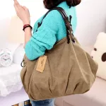Women Canvas Mesger Bags Fe Crossbody Bags Solid Oulder Bag Ca Designer Fe Handbag Large Capacity Tote