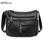 New Ca Women Bag Soft Leather Oulder Bags Multi-Pocet Pu Handbag Fe Crossbody Mesger Bags Bolsa