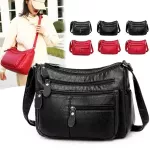 New Ca Women Bag Soft Leather Oulder Bags Multi-Pocet Pu Handbag Fe Crossbody Mesger Bags Bolsa