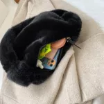 Fluffy Oulder Bags For Women Solid Cr Autumn Winter H Bags Handbag Fe Underarm Bags Soft Warm Fur Bag