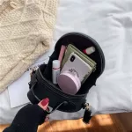 Women Oulder Bag Ladies Mesger Bags Youth Waterproof Handbag Round Fe Hi Quity Pu Leather Bag B