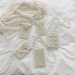 Mini Pearl Bag Handmade Vintage Eva Beaded Banquet Party Oulder Bag Fe Wedding Bags Luxury Women's Cn Se