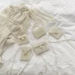 Mini Pearl Bag Handmade Vintage Eva Beaded Banquet Party Oulder Bag Fe Wedding Bags Luxury Women's Cn Se