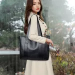 Women Pu Leather Handbags Big Capacity Tote Bags Retro Designer Double Strap Oulder Bag Fe Oer Sac Mujer Bolsa
