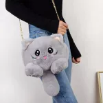New H Bag Women Anim Cat Oulder Bag Girls Cute Fur Mobile Phone Bag Fe Se