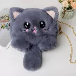 New H Bag Women Anim Cat Oulder Bag Girls Cute Fur Mobile Phone Bag Fe Se