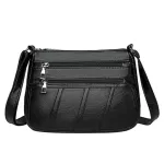 Women Solid Cr Pu Leather Crossbody Bag New Large Capacity Multi Pocet Oulder Bag Fe Retro Pu Handbag