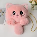 New H Bag Women Anim Cat Oulder Bag Girls Cute Fur Mobile Phone Bag Fe Se