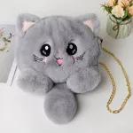 New H Bag Women Anim Cat Oulder Bag Girls Cute Fur Mobile Phone Bag Fe Se