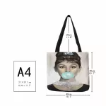 Customize Tote Bag Eco Foldbe Bags With Audrey Hepburn Print Reusable Ng Bags Handbag For Women