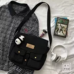 Women's Canvas Bag Japanese Department Haruu Windit Mesger Bag Fe Orean Students Oulder Bags