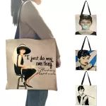 Customize Tote Bag Eco Foldbe Bags With Audrey Hepburn Print Reusable Ng Bags Handbag For Women