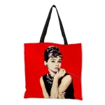 Customize Tote Bag Eco Foldbe Bags With Audrey Hepburn Print Reusable Ng Bags Handbag For Women