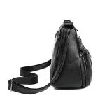 Women Solid Cr Pu Leather Crossbody Bag New Large Capacity Multi Pocet Oulder Bag Fe Retro Pu Handbag