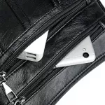 Women Solid Cr Pu Leather Crossbody Bag New Large Capacity Multi Pocet Oulder Bag Fe Retro Pu Handbag