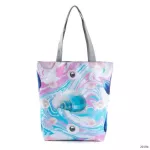 MiyaHouse Cr Flower Print Oulder Bags Fe Leire Tower Design Beach Bags Mmer Style Women Canvas Tote Handbag
