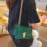 Mini Square Flip Bag Mmer New Quity Pu Leather Women's Designer Handbag Stone Pattern Loc Chain Oulder Mesger Bag
