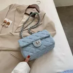 Chain Oulder Bag Women Denim Quilted Bag Fe Luxury Handbags Women Bags Designer Sac A Main Fme