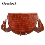 Geoc Women Bag HF Round Oulder Bag Crossbody Bag Crocodile Pattern Fe Handbags Pu Mesger Bag