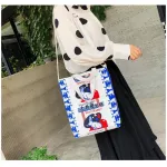 Vintage Rabbit Women Canvas Mesger Bag Large Capacity Girl Oulder Bags Ladies Reusable NG Bag Tote Handbags