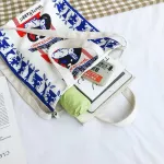 Vintage Rabbit Women Canvas Mesger Bag Large Capacity Girl Oulder Bags Ladies Reusable NG Bag Tote Handbags