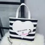 Ca Canvas Tote Handbag Women Cartoon Eiffel Tower Oulder Bag Fe Beach Bag Oulder Bag Lady Bb489