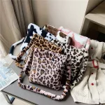 Pard Print Crossbody Bags For Women Winter Spring H Soft Oulder Mesger Bag Fluffy Women's Handbag