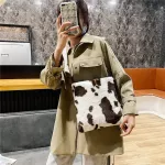Pard Print Crossbody Bags For Women Winter Spring H Soft Oulder Mesger Bag Fluffy Women's Handbag