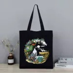 Women's Bag Totoro Anime Pattern Chic Vintage Canvas Bag Luxury Large Copy Oer Bag Y2 B Design Woman Handbag
