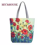 Miyahouse Flor Printed Canvas Tote Fe Single Ng Bags Large Capacity Women Canvas Beach Bags Ca Tote Finina