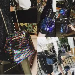 1pc New And Classic Women's Mermaid Sequin Glitter Bag Leather Se Oulder Crossbody Handbag