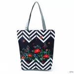 Miyahouse Trendy Flower Design Ca Tote Handbags For Fe Birds Striped Printed Beach Bag Women Portable Ng Bags