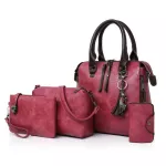 New 4pcs/set Hi Quity Ladies Handbags Fe Pu Leather Oulder Mesger Bags Women Posite Bags Tote Bag Bolsa Finina