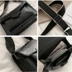 Crocodile Grain Mini Luxury Handbags For Women Wide Oulder Strap Mesger Bag Se Retro Style Crossbody Bags